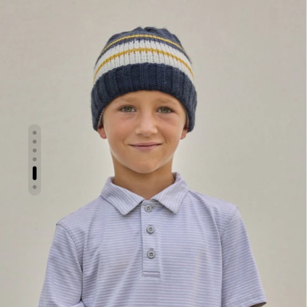 Krochet Kids Clive Dark Blue Stripe Hat, Beanie NWT Retail: $28